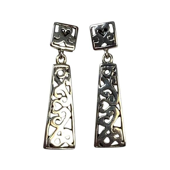 Premier Designs Silver Tone Swirl Dangle Earrings - Picture 1 of 4